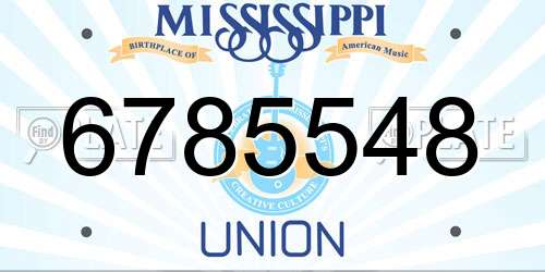 6785548 Mississippi License Plate