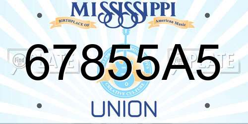 67855A5 Mississippi License Plate