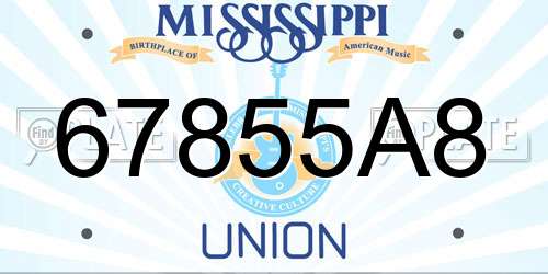 67855A8 Mississippi License Plate