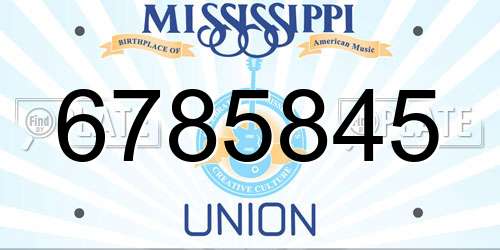 6785845 Mississippi License Plate