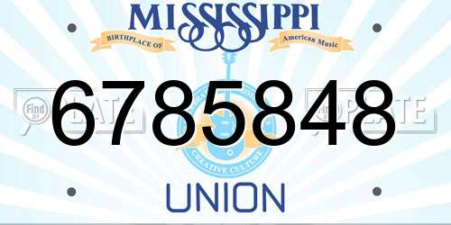 6785848 Mississippi License Plate