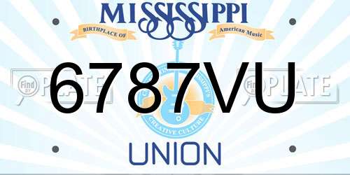 6787VU Mississippi License Plate