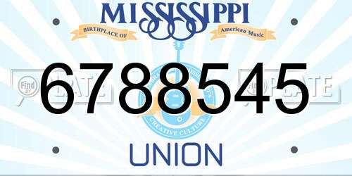 6788545 Mississippi License Plate