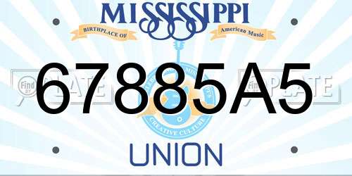 67885A5 Mississippi License Plate