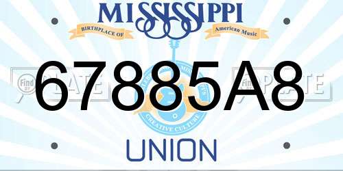 67885A8 Mississippi License Plate