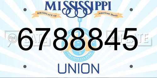 6788845 Mississippi License Plate