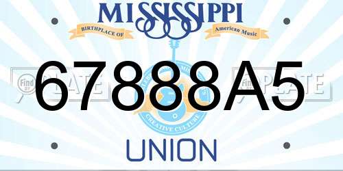 67888A5 Mississippi License Plate