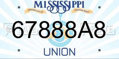 67888A8 Mississippi License Plate