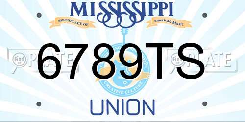 6789TS Mississippi License Plate
