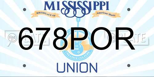678POR Mississippi License Plate