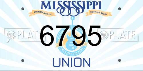 6795 Mississippi License Plate