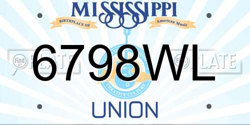 6798WL Mississippi License Plate