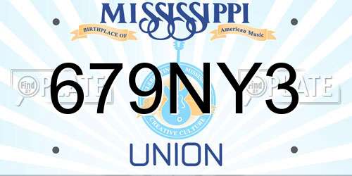 679NY3 Mississippi License Plate