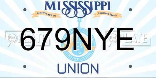 679NYE Mississippi License Plate