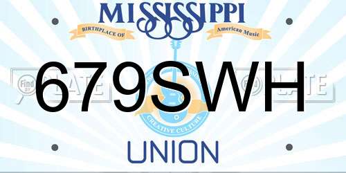 679SWH Mississippi License Plate