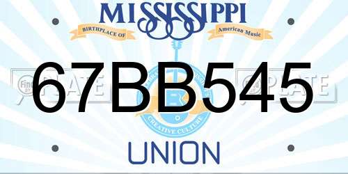 67BB545 Mississippi License Plate