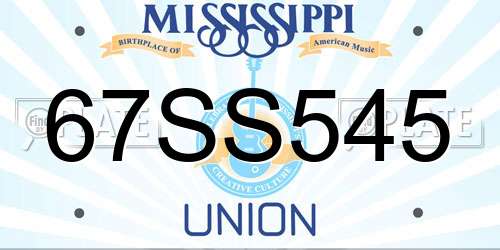 67SS545 Mississippi License Plate