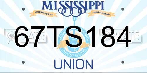 67TS184 Mississippi License Plate