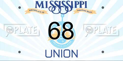 68 Mississippi License Plate