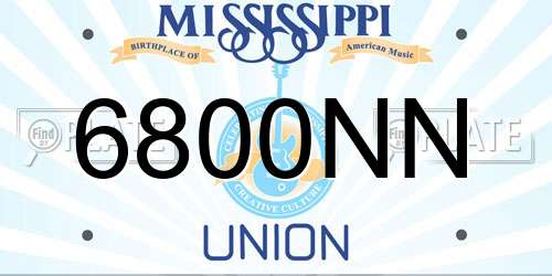6800NN Mississippi License Plate