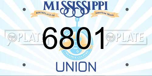 6801 Mississippi License Plate