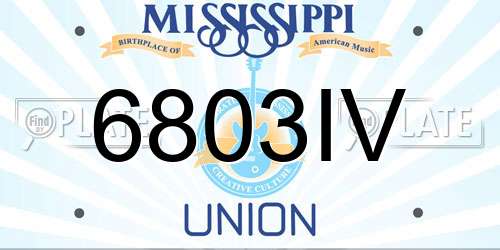 6803IV Mississippi License Plate