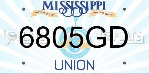 6805GD Mississippi License Plate