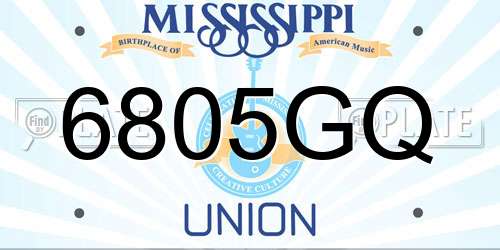 6805GQ Mississippi License Plate