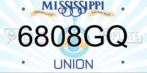 6808GQ Mississippi License Plate
