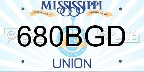 680BGD Mississippi License Plate