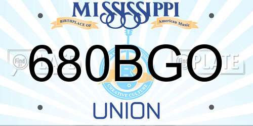 680BGO Mississippi License Plate