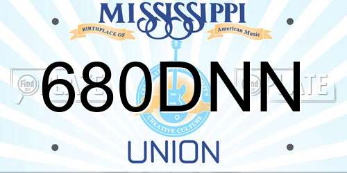 680DNN Mississippi License Plate