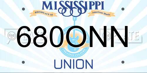 680ONN Mississippi License Plate
