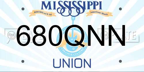 680QNN Mississippi License Plate