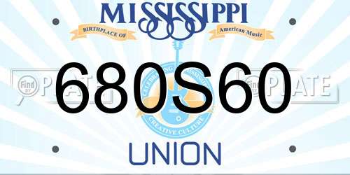 680S60 Mississippi License Plate