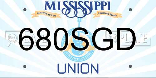 680SGD Mississippi License Plate