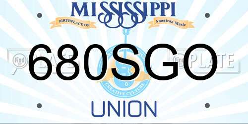 680SGO Mississippi License Plate