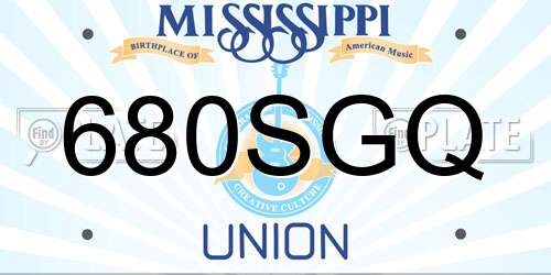 680SGQ Mississippi License Plate