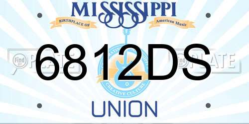 6812DS Mississippi License Plate