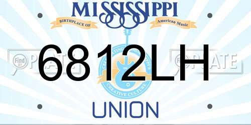 6812LH Mississippi License Plate