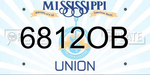 6812OB Mississippi License Plate