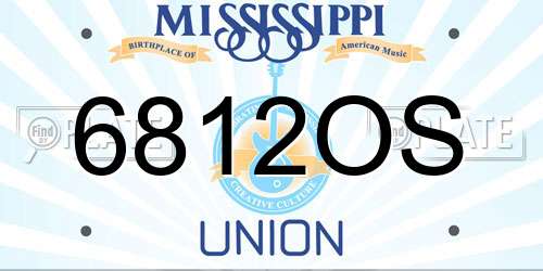 6812OS Mississippi License Plate