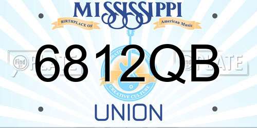6812QB Mississippi License Plate