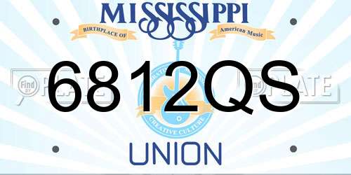 6812QS Mississippi License Plate