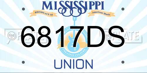 6817DS Mississippi License Plate