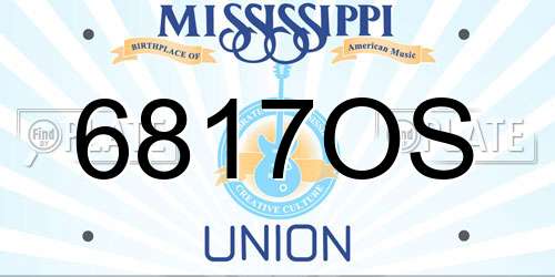6817OS Mississippi License Plate
