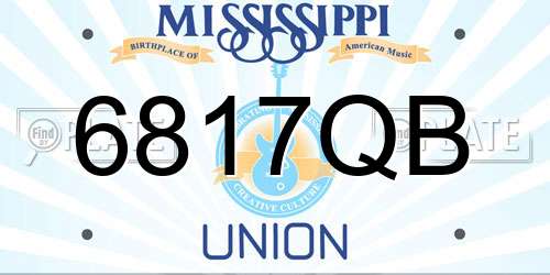 6817QB Mississippi License Plate
