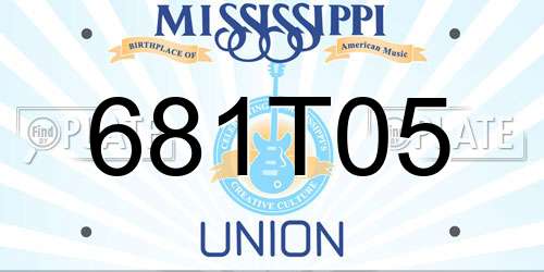 681T05 Mississippi License Plate
