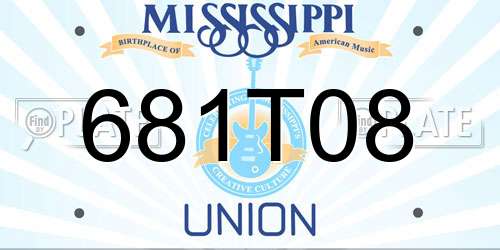 681T08 Mississippi License Plate