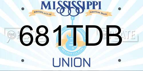 681TDB Mississippi License Plate